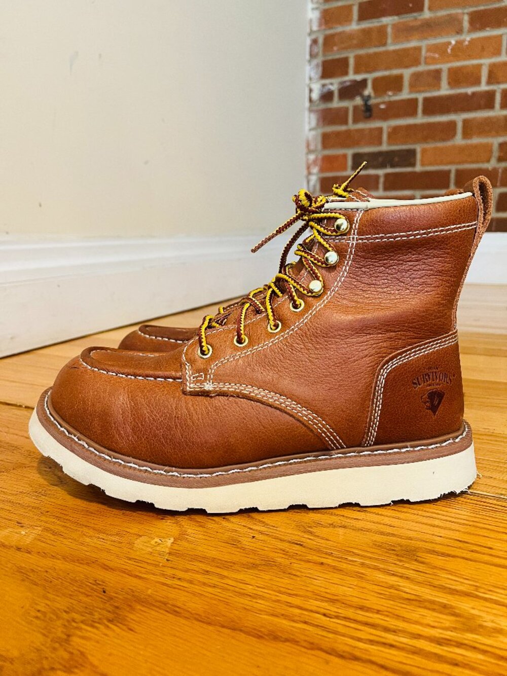 HERMAN SURVIVORS ~ Steel Toe ~ Size 9 ~ Brown Leather Work Boots ~ OAKRIDGE